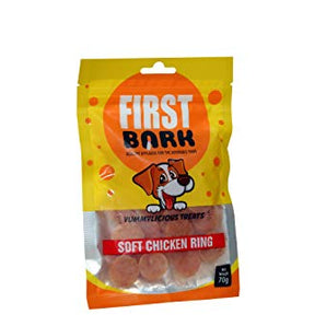 First Bark Soft Chicken Ring, Medium Dry Dog Treat - 70g (3 Pack)
