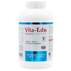 Vita-Tabs Dogs Vitamin Mineral Nutrients Supplement For Dog - 250 Chewable Tablets