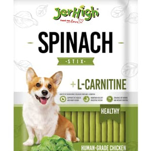 JerHigh Spinach Stix Dry Dog Treat - 100g (2 Pack)