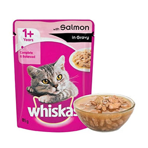 Whiskas Salmon Flavor Adult Gravy Wet Cat Food (1+Years)