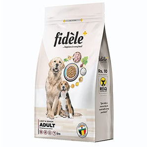 Fidele+ Chicken with Natural Ingredients Adult Light & Senior Dry Dog Food - 12kg