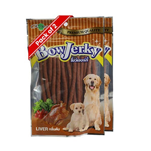 Bow Jerky Chicken Liver Dry Dog Treat - 200g (2 Pack)