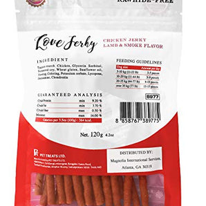 Love Jerky Lamb and Smoke Dry Dog Treat - 120g