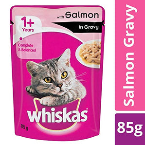 Whiskas Salmon Flavor Adult Gravy Wet Cat Food (1+Years)