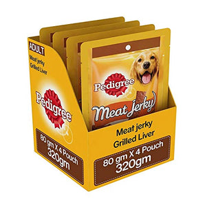 Pedigree Grilled Liver Meat Jerky Adult Dry Dog Treat - 80g (4 Pack)