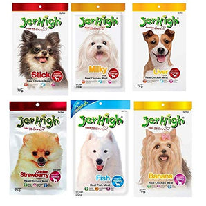 JerHigh Assorted Flavours Dry Dog Treat - 70g (6 Pack)
