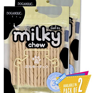 Rena Dogaholic Milky Chews Sticks Dry Dog Treat - 30pcs (2 Pack)