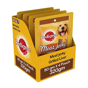 Pedigree Grilled Liver Meat Jerky Adult Dry Dog Treat 4 Packs (4 x 80g)