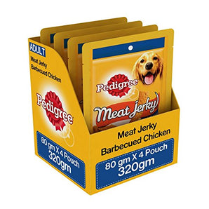 Pedigree Barbecue Chicken Meat Jerky Adult Dry Dog Treat 4 Packs (4 x 80g)
