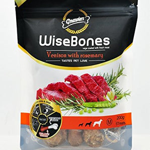 Gnawlers Wise Bones Venison with Rosemary Dry Dog Treat - 200g