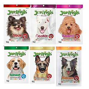 JerHigh Assorted Flavours Dry Dog Treat 70g (6 Pack)